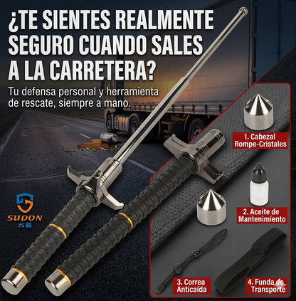 🛡️ Bastón Táctico PRO 95cm: Edición Ultra-Resistente 5-en-1 -45