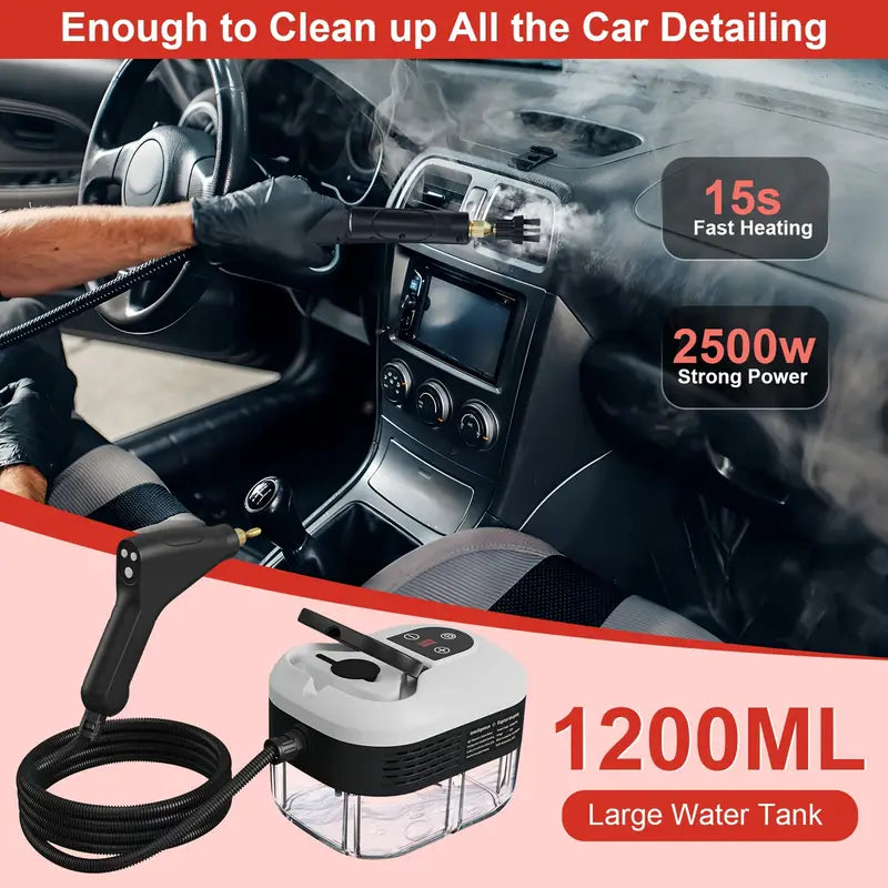 Limpiador a vapor de alta presión de 2500W con guantes